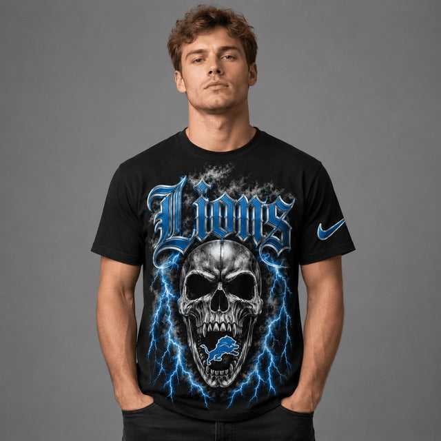 DL Premium NFL Premium Skull Lightning Graphic T-Shirt