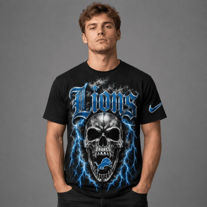 DL Premium NFL Premium Skull Lightning Graphic T-Shirt