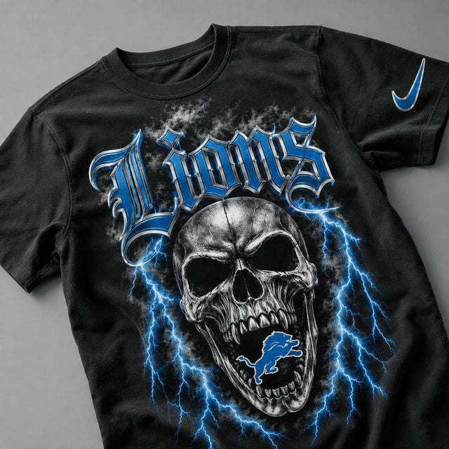 DL Premium NFL Premium Skull Lightning Graphic T-Shirt