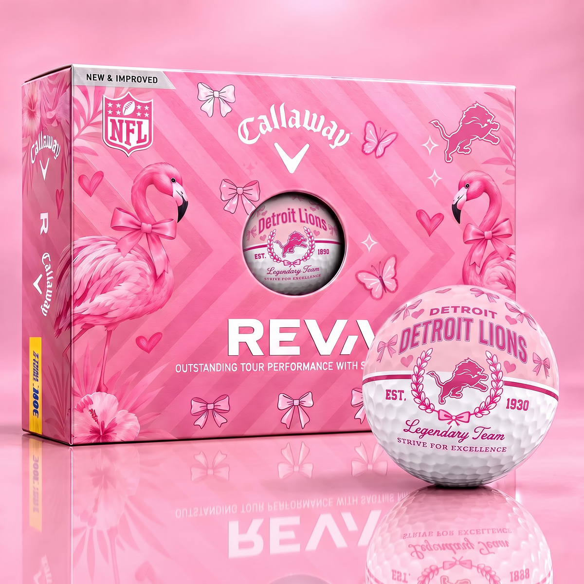 DL x Custom NFL Pink Coquette Ladies Golf Balls