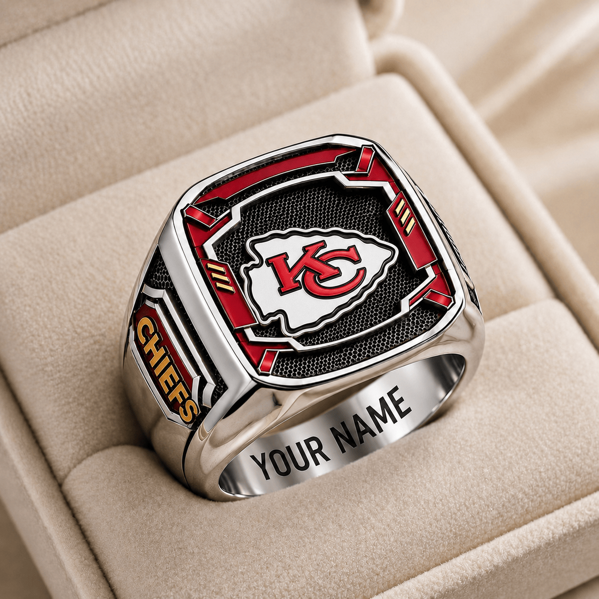 Exclusive NFL x KC Personalized Name Ring