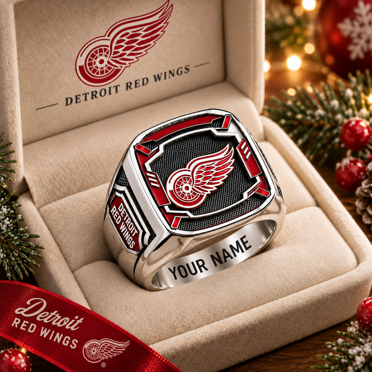 Exclusive NHL x DET Personalized Name Ring