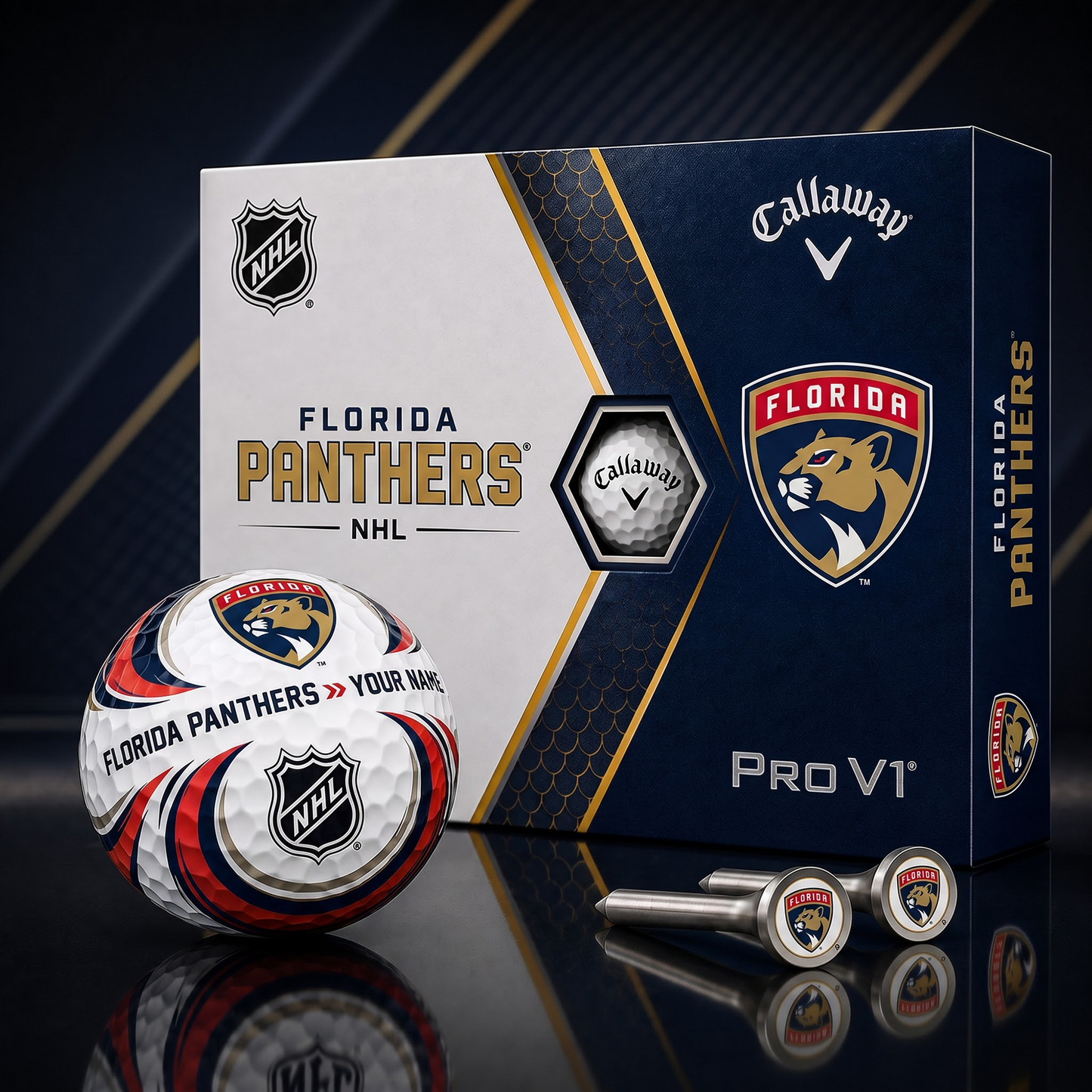 FLO X PREMIUM NHL PERSONALIZED PRO V1 GOLF BALL SET COLLECTOR EDITION
