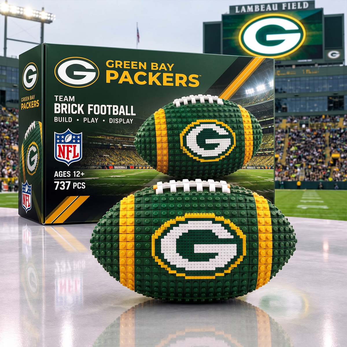 GB X NFL Team Brick Football Building Set 3D Bricks Collector Model