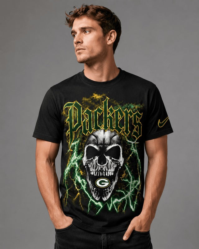 GBP Premium NFL Premium Skull Lightning Graphic T-Shirt