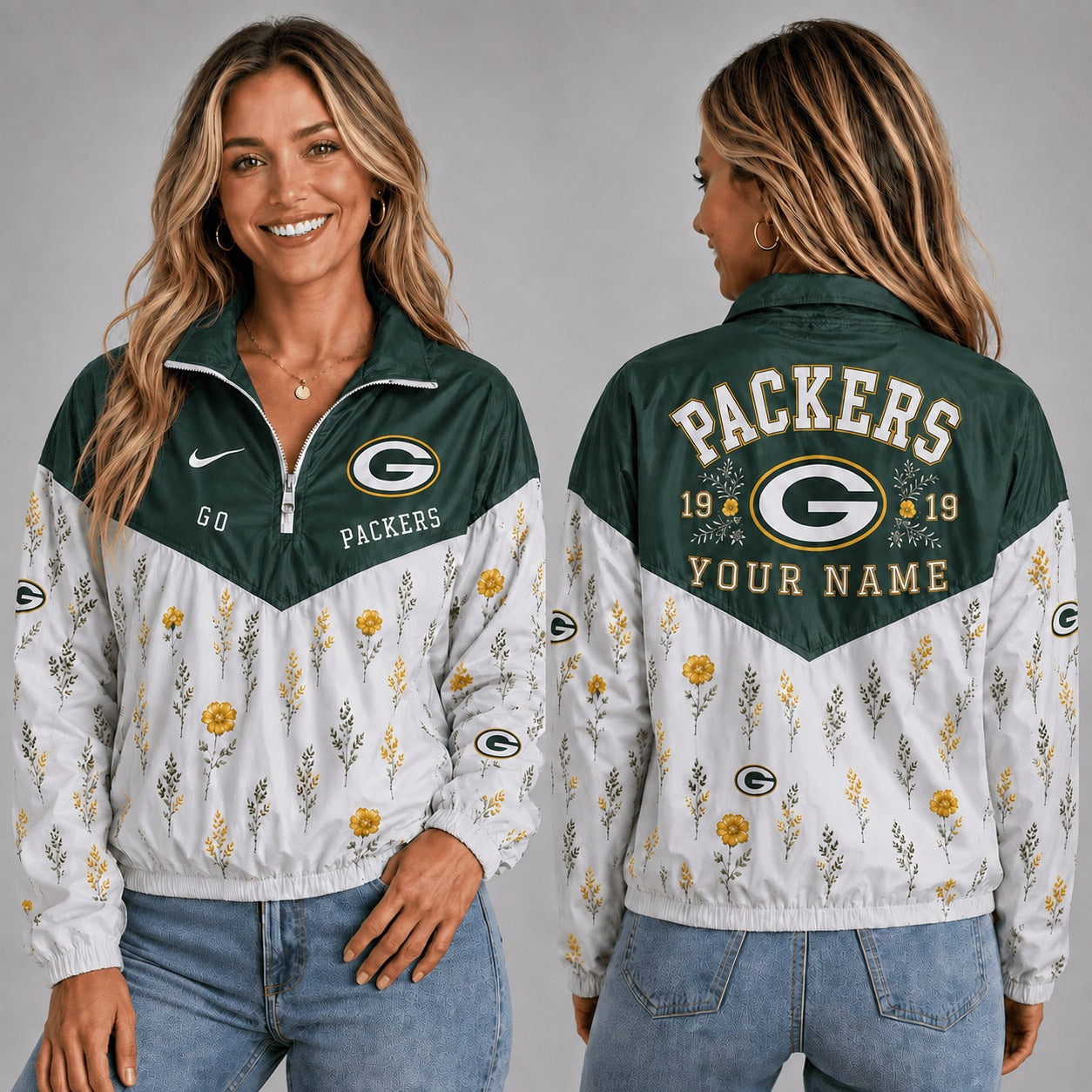 GBP x NFL Personalized Women Quarter Zip Jacket