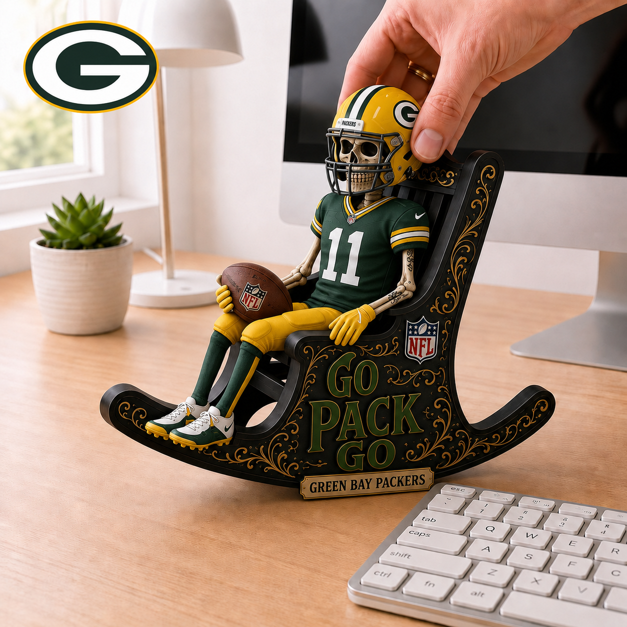 GBP x NFL Skeleton Rocking Chair Custom Shape 3 Layers