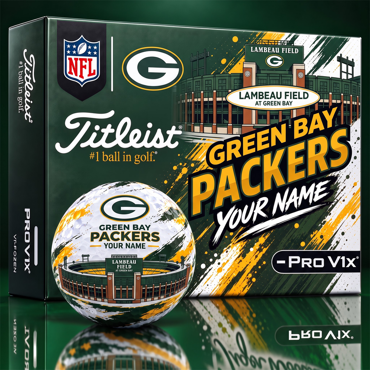 GBP x Personalized NFL Team Home Stadium Edition Golf Balls Set