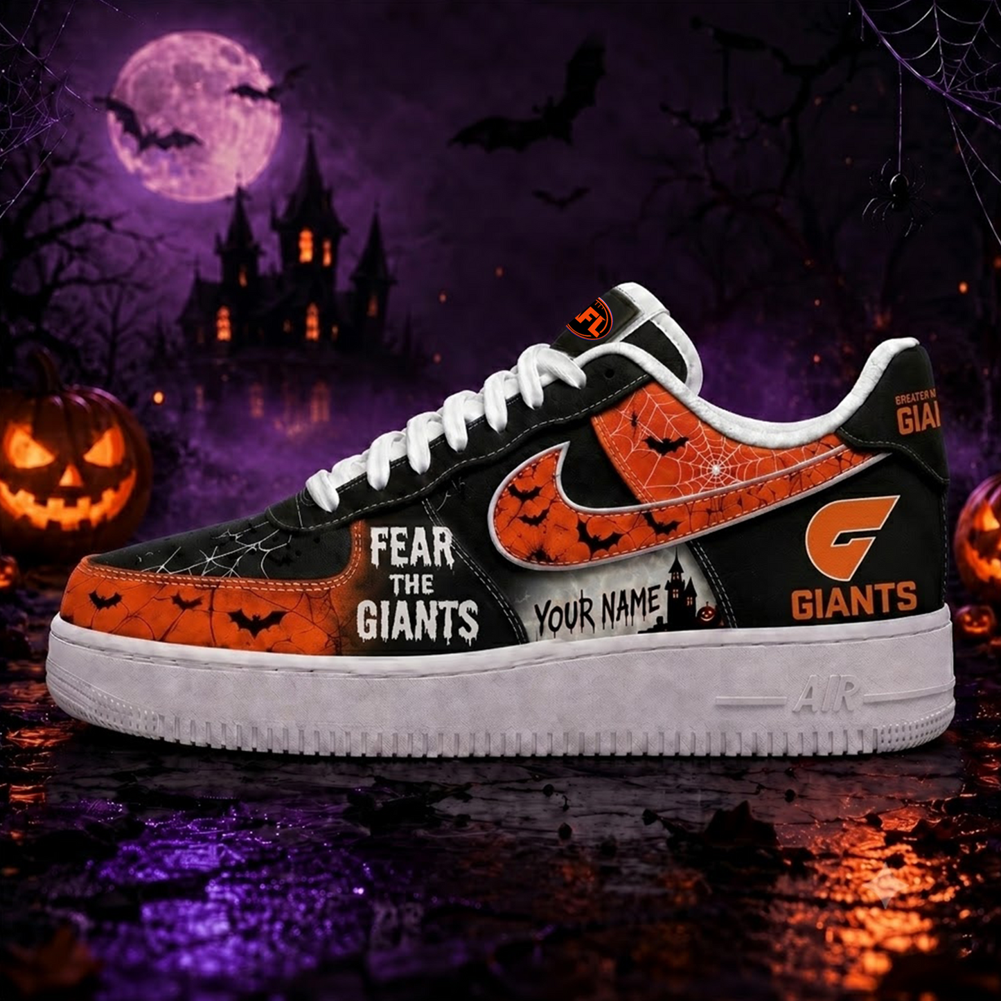 GWSG Premium AFL Fear The Team Halloween AF1 Sneakers
