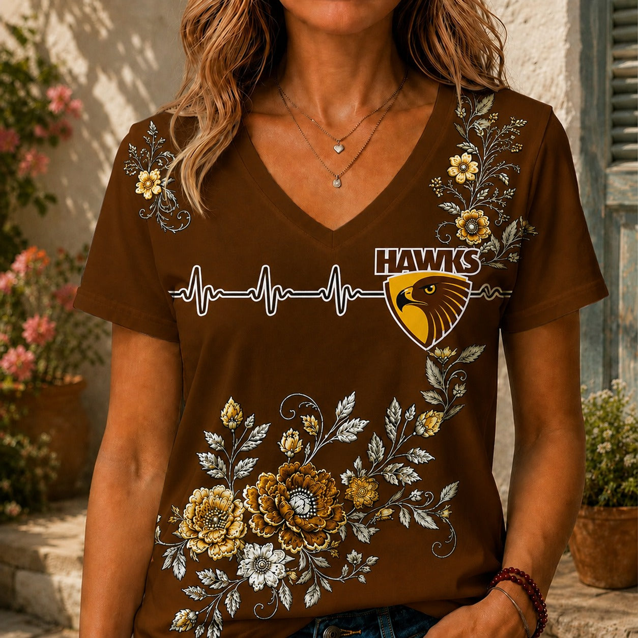 HAW x AFL Luxury Women V-Neck Shirt