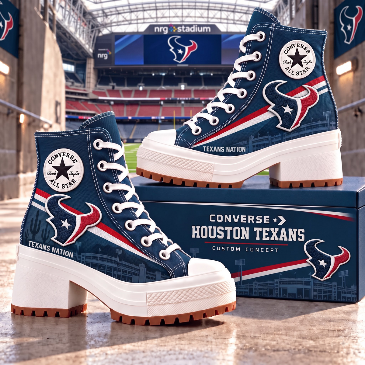 HOU X PREMIUM NFL Heeled High-Top Sneakers