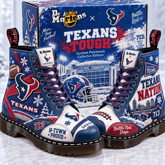 HOU X Premium NFL Leather Lace-Up Boots  X Premium NFL Leather Lace-Up Boots