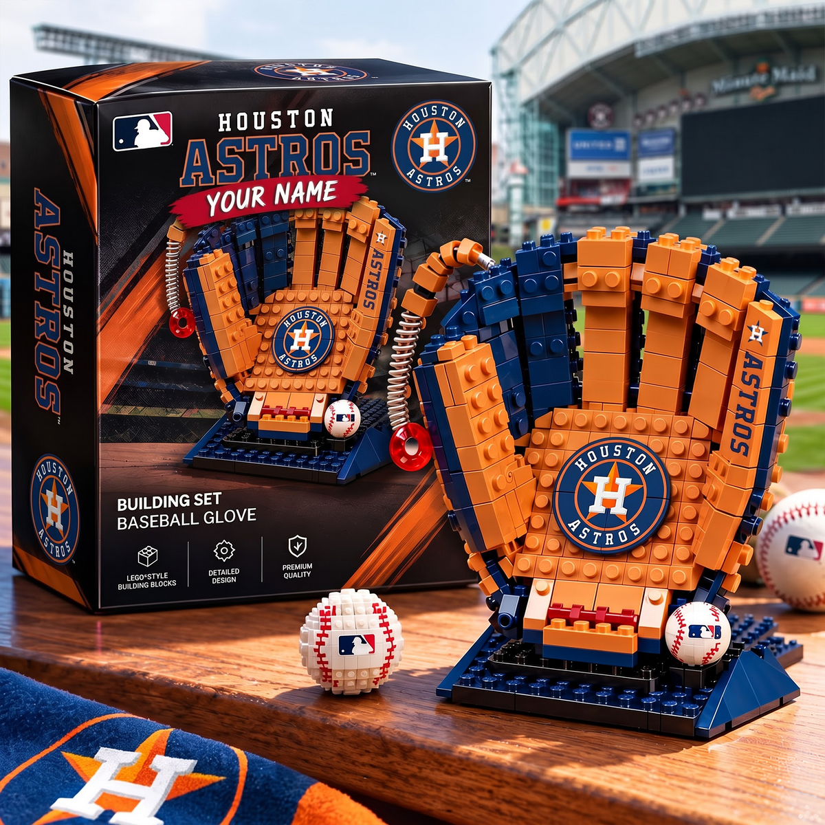 HOU X MLB Teams Baseball Glove Building Block Set