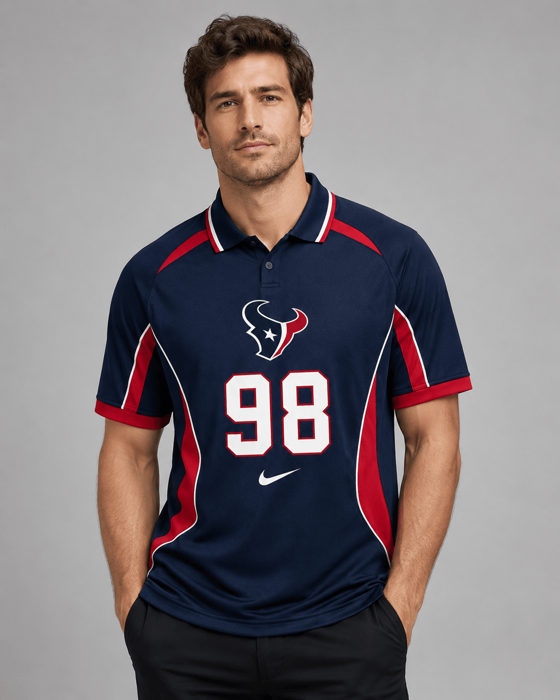 HT Premium NFL Custom Number Sports Style Polo Shirt