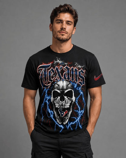 HT Premium NFL Premium Skull Lightning Graphic T-Shirt