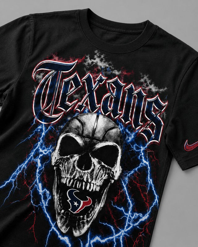HT Premium NFL Premium Skull Lightning Graphic T-Shirt