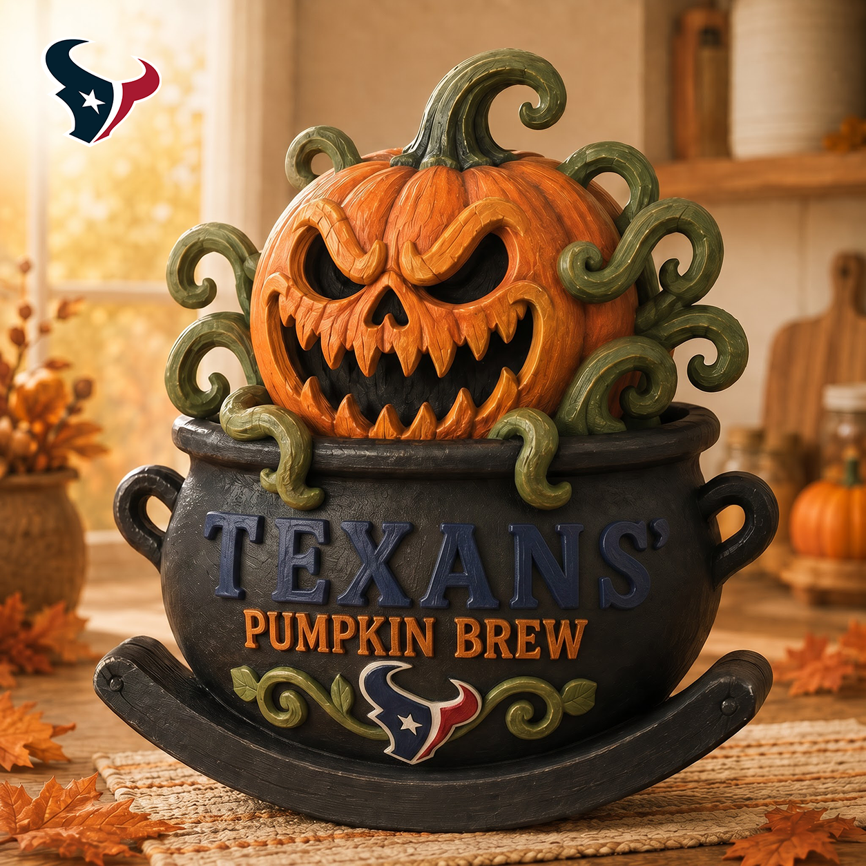 HT Premium Pumpkin Brew Wooden Block Custom Shape 3 Layers