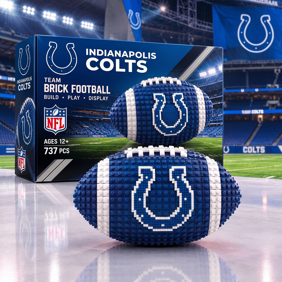 IND X NFL Team Brick Football Building Set 3D Bricks Collector Model