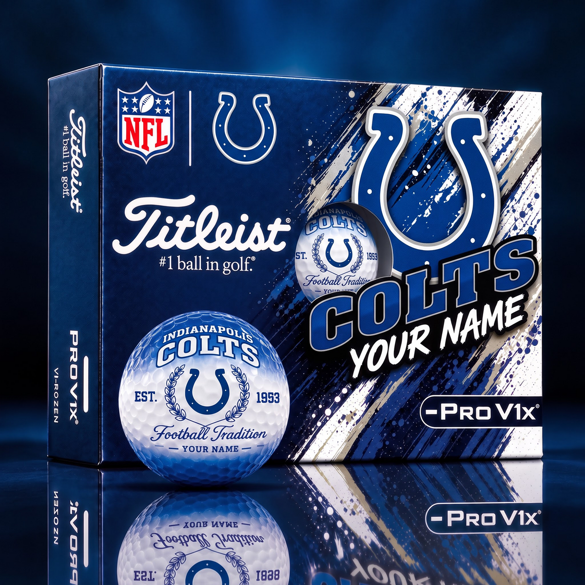 IND X PERSONALIZED NFL MAKER-MADE TITLEIST PRO V1X GOLF BALLS