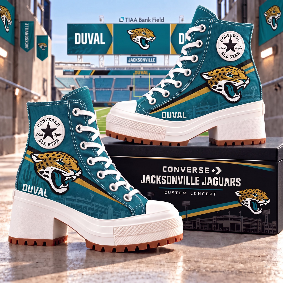 JAC X PREMIUM NFL Heeled High-Top Sneakers