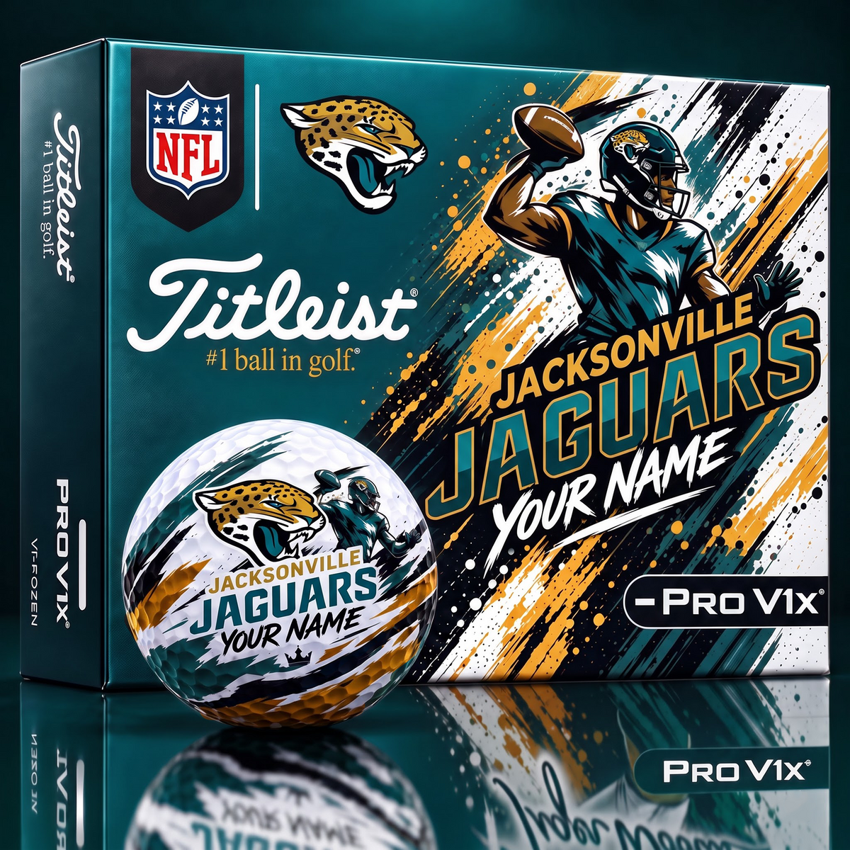 JJ x Personalized NFL Titleist Pro V1x NFL Golf Balls