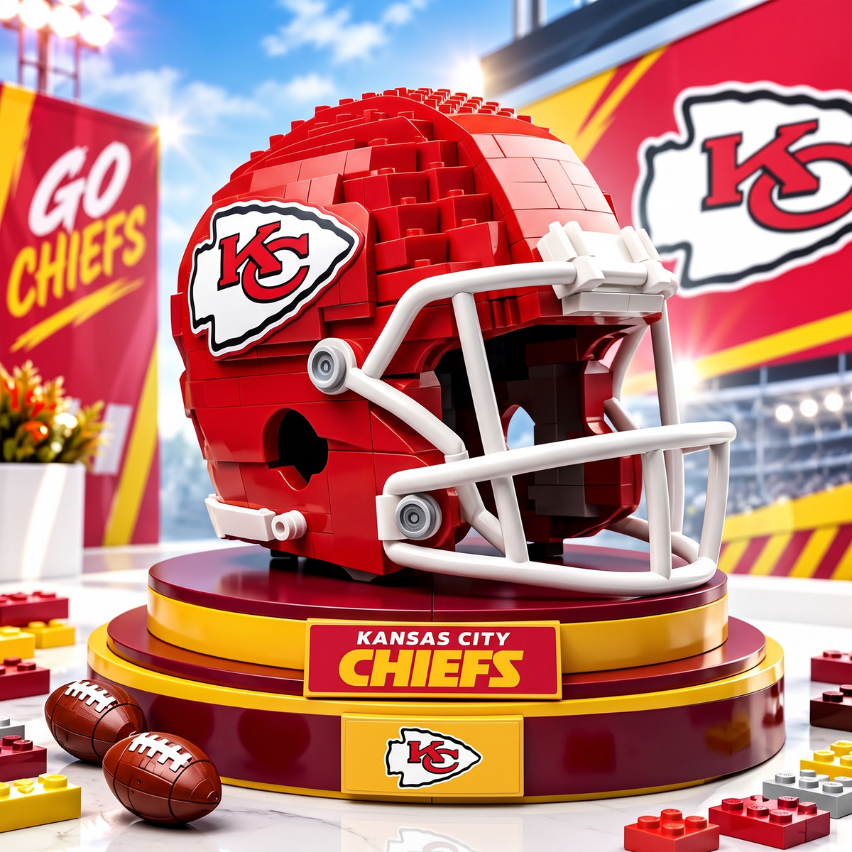 KC X Premium NFL Football Helmet Building Block Set