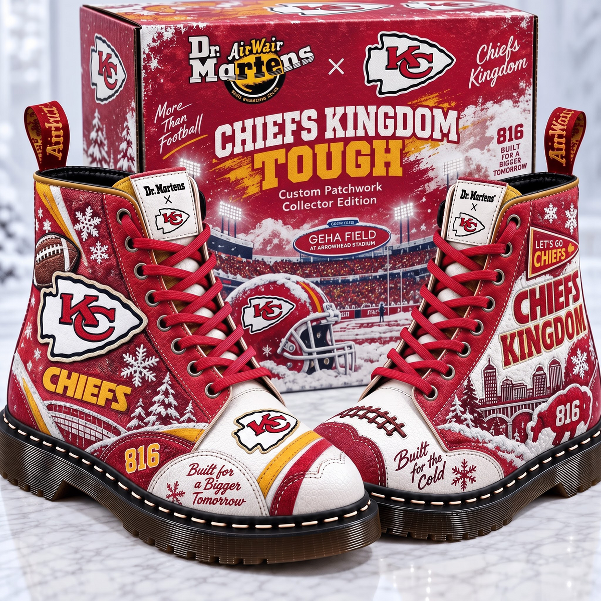 KC X Premium NFL Leather Lace-Up Boots