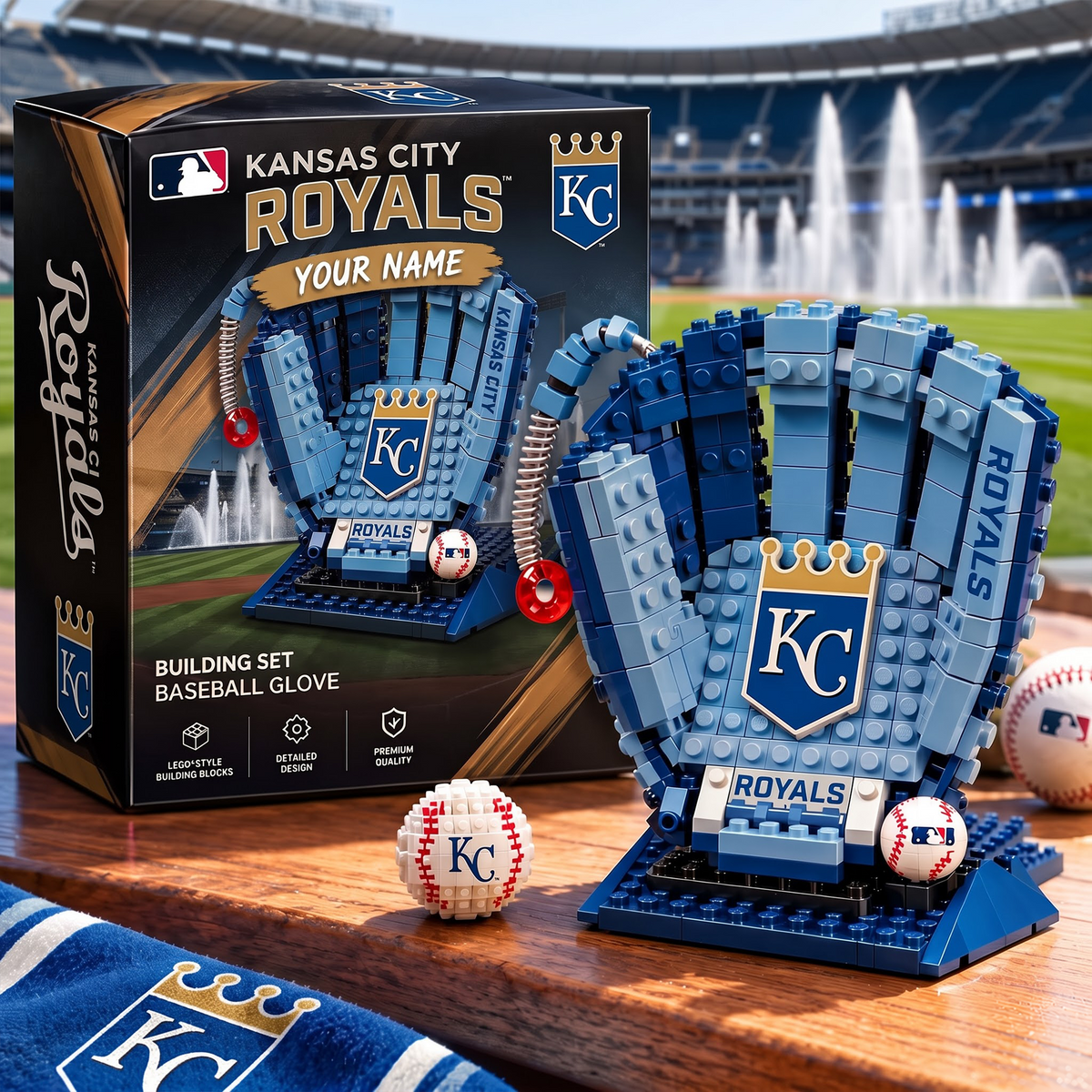 KC X MLB Teams Baseball Glove Building Block Set