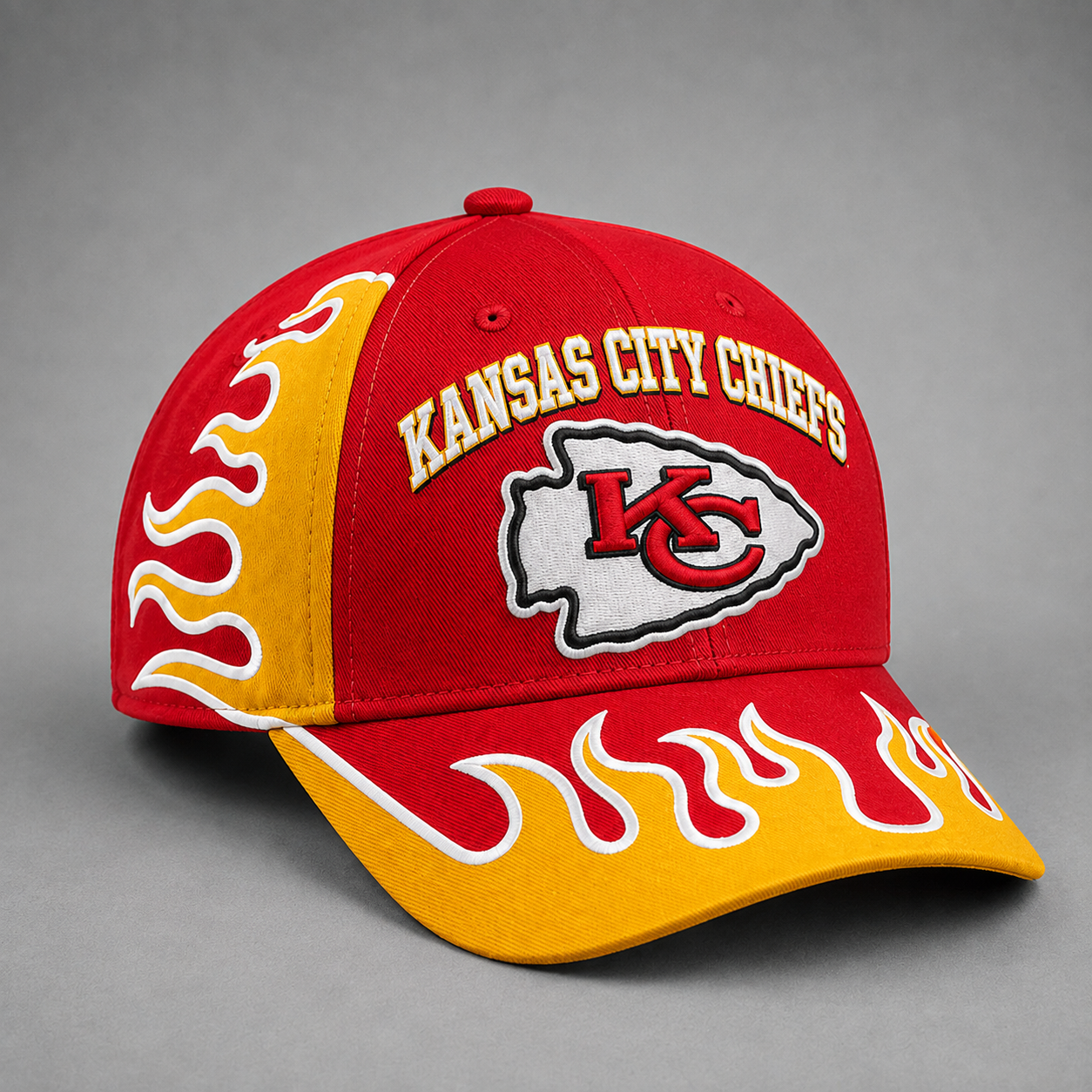 KCC Premium NFL Flame Curved Brim Baseball Cap