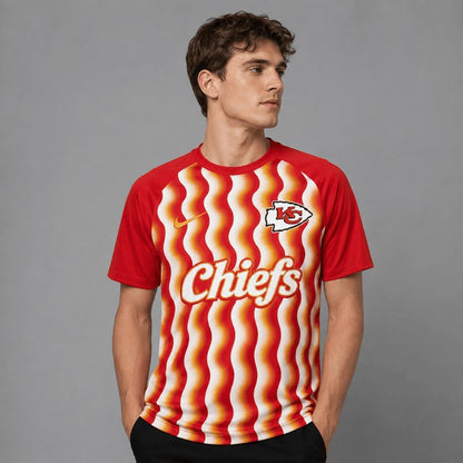 KCC Premium NFL Retro Wavy Pattern Athletic T-Shirt