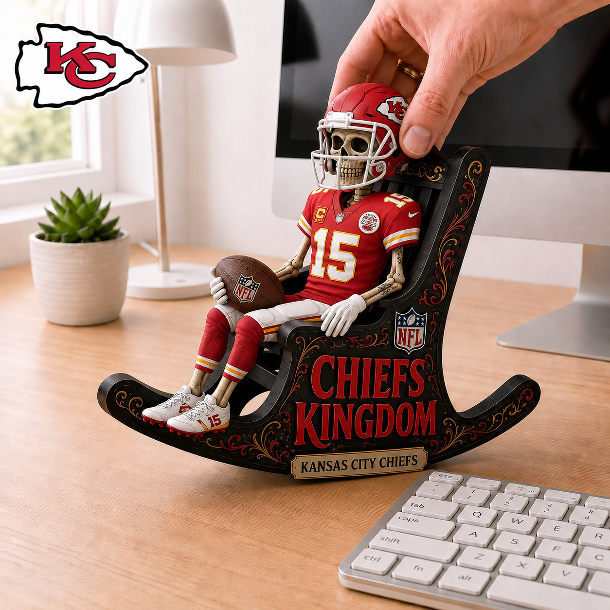 KCC x NFL Skeleton Rocking Chair Custom Shape 3 Layers