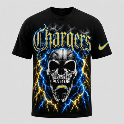 LAC Premium NFL Premium Skull Lightning Graphic T-Shirt
