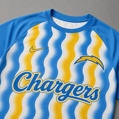 LAC Premium NFL Retro Wavy Pattern Athletic T-Shirt