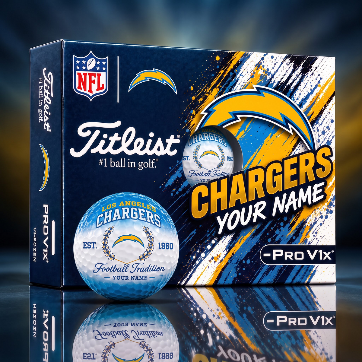 LAC X PERSONALIZED NFL MAKER-MADE TITLEIST PRO V1X GOLF BALLS