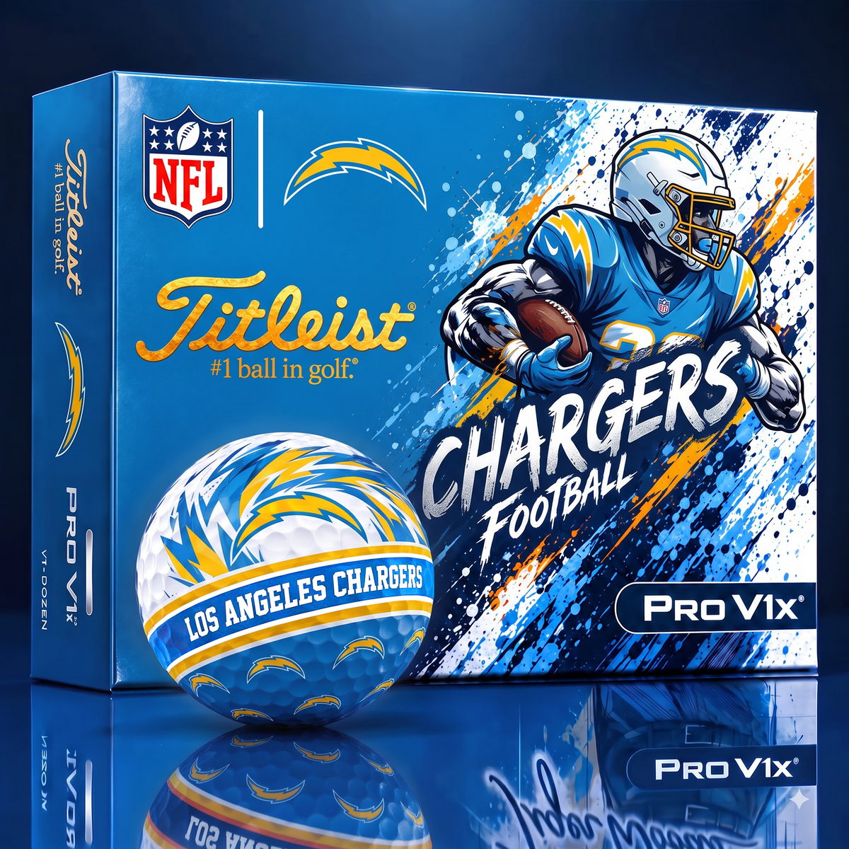 LAC x Custom NFL Dynamic Paint Splatter Golf Balls