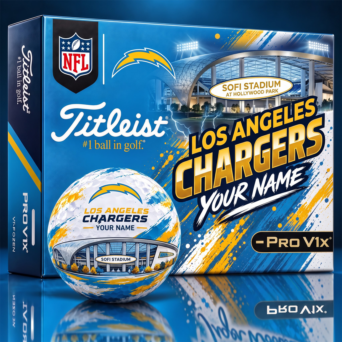 LAC x Personalized NFL Team Home Stadium Edition Golf Balls Set