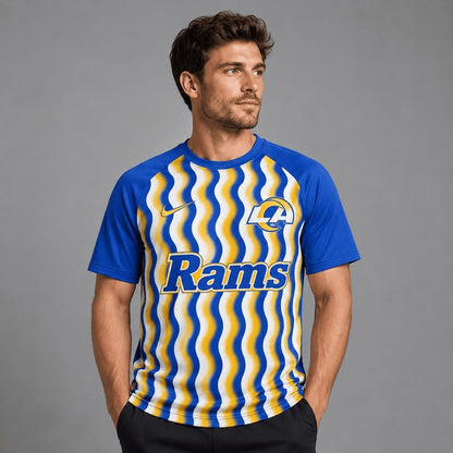 LAR Premium NFL Retro Wavy Pattern Athletic T-Shirt