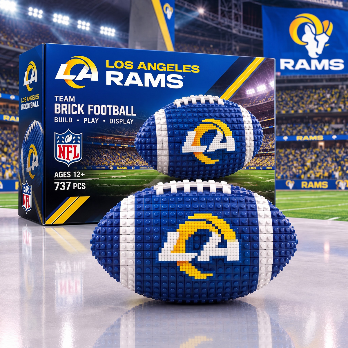 LAR X NFL Team Brick Football Building Set 3D Bricks Collector Model