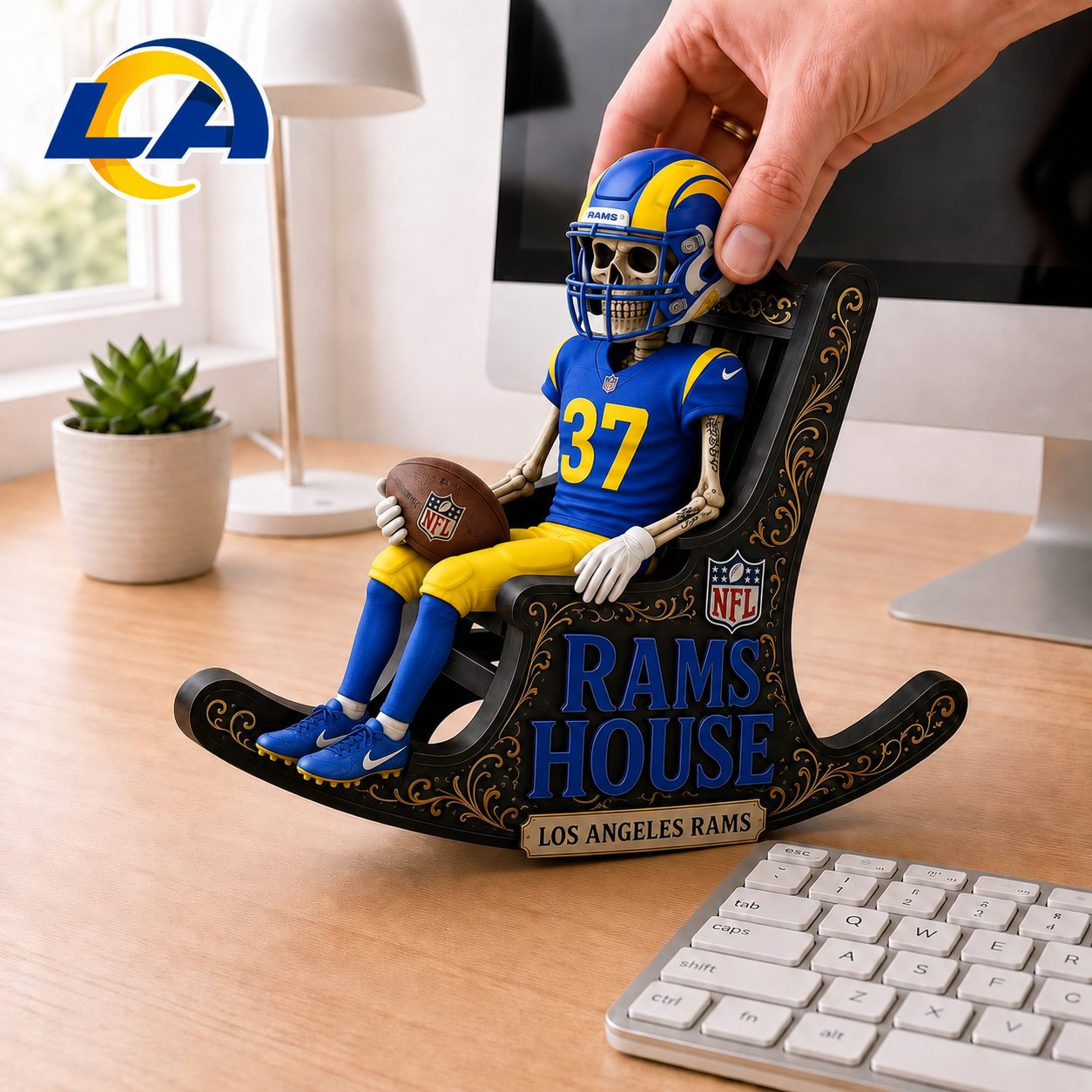 LAR x NFL Skeleton Rocking Chair Custom Shape 3 Layers