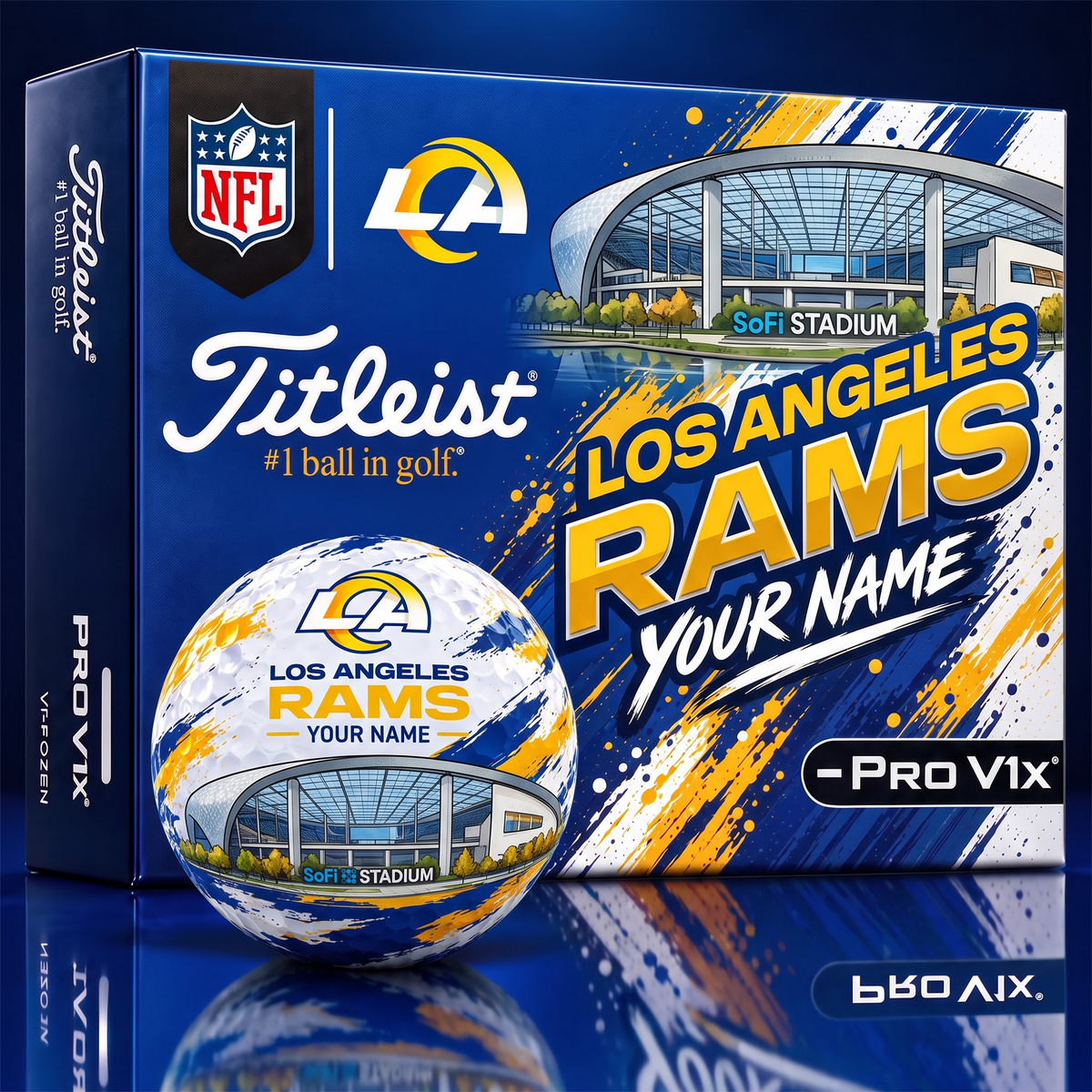 LAR x Personalized NFL Team Home Stadium Edition Golf Balls Set