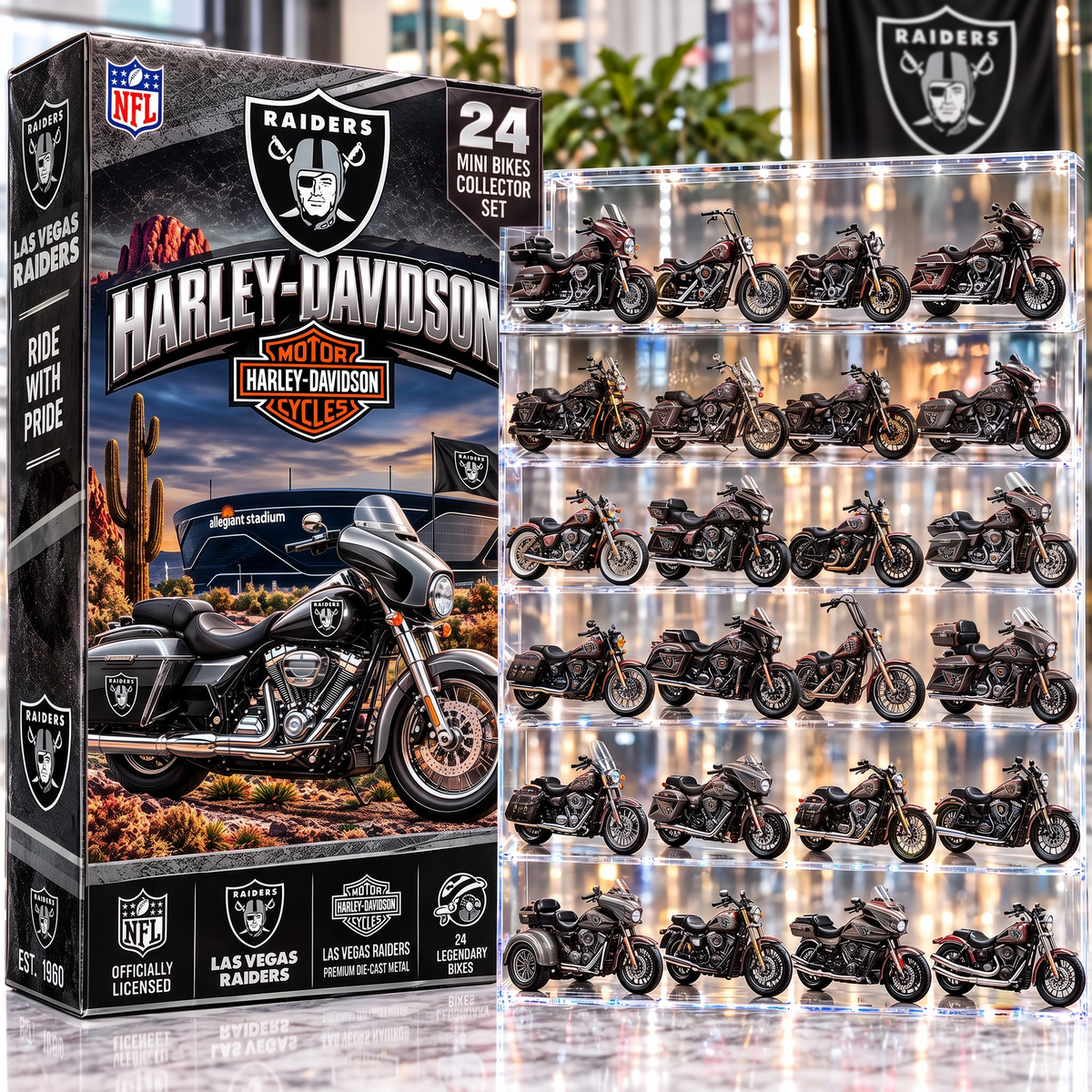 LV X NFL 24-Day Countdown Blink Box Cruiser Motorcycles Set