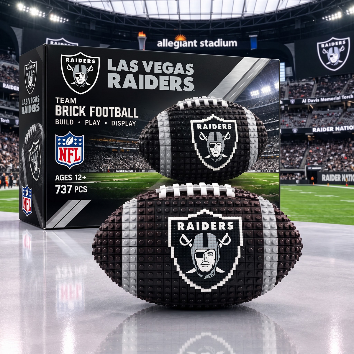 LV X NFL Team Brick Football Building Set 3D Bricks Collector Model