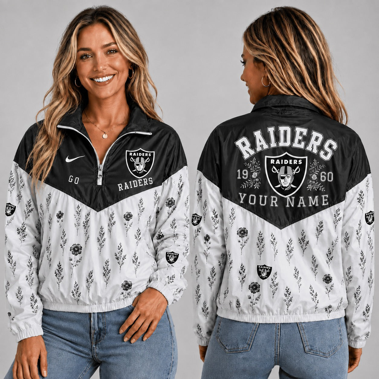 LVR x NFL Personalized Women Quarter Zip Jacket