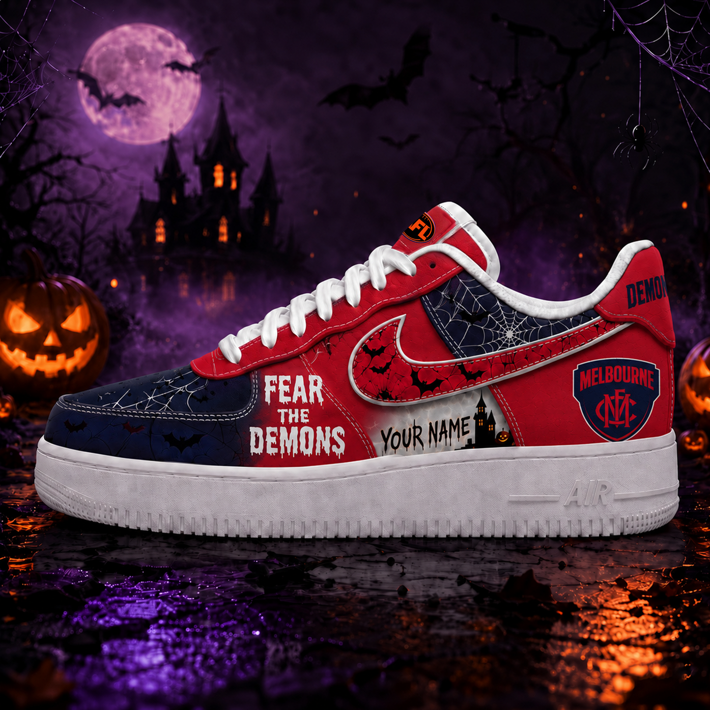MD Premium AFL Fear The Team Halloween AF1 Sneakers