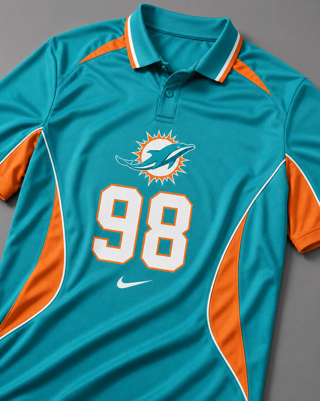MD Premium NFL Custom Number Sports Style Polo Shirt