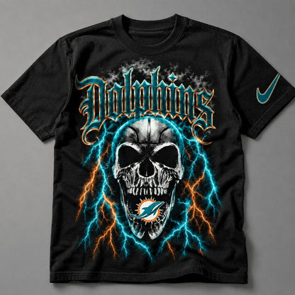 MD Premium NFL Premium Skull Lightning Graphic T-Shirt