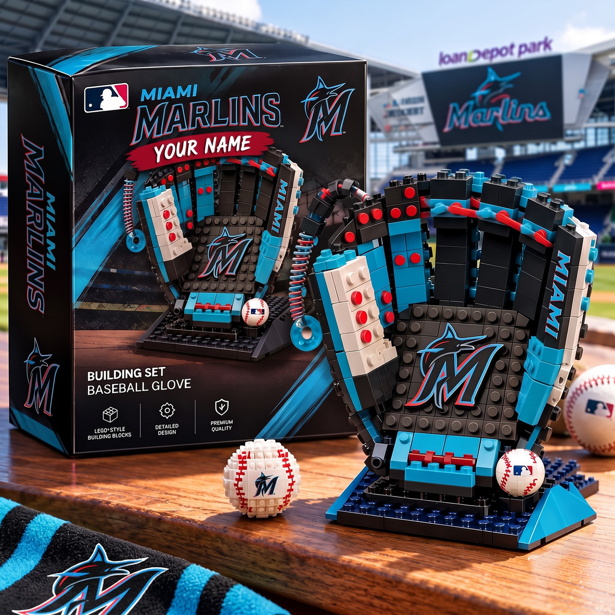 MIA X MLB Teams Baseball Glove Building Block Set