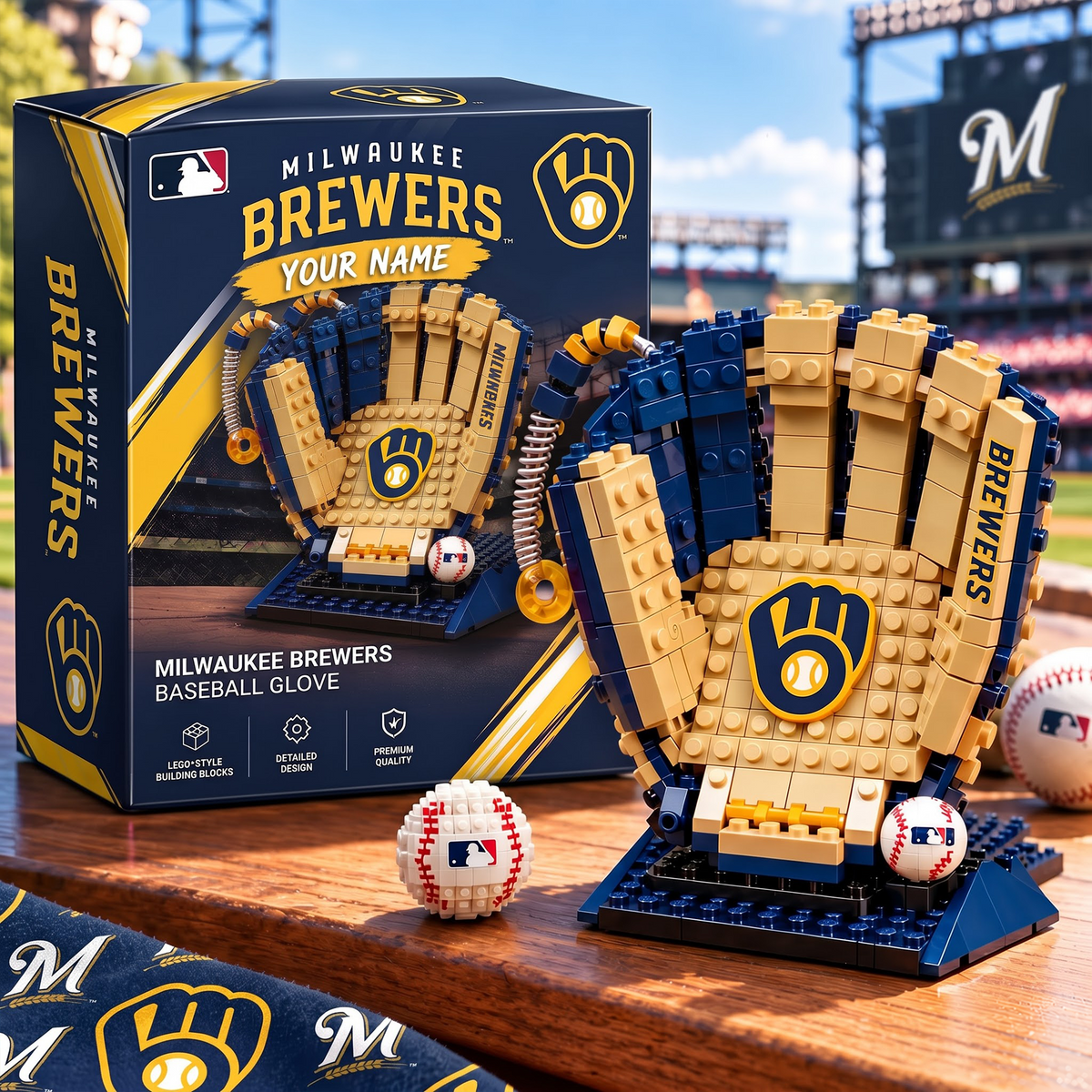 MIL X MLB Teams Baseball Glove Building Block Set