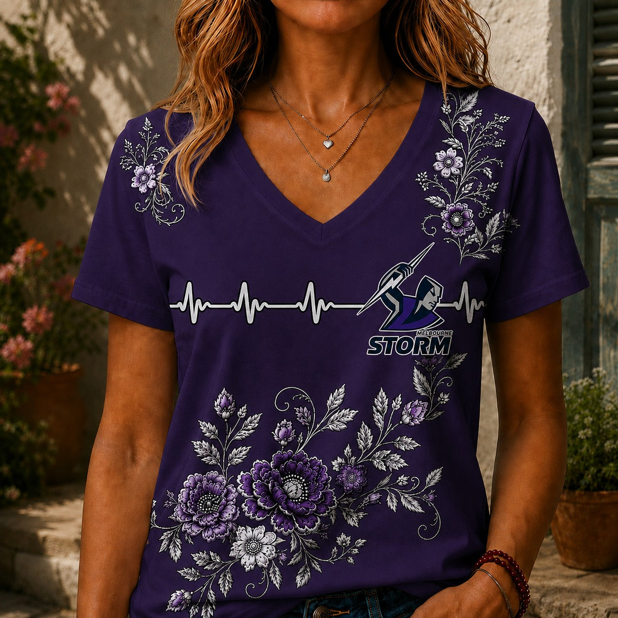MS x NRL Luxury Women V-Neck Shirt