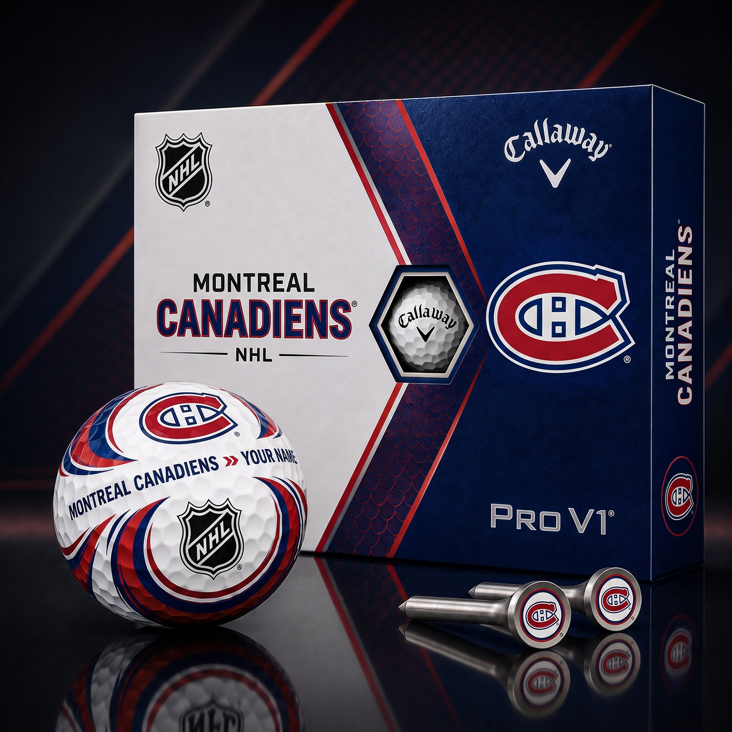 MTL X PREMIUM NHL PERSONALIZED PRO V1 GOLF BALL SET COLLECTOR EDITION